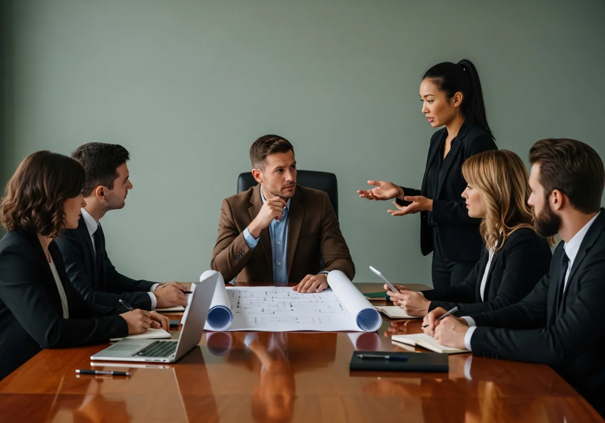 Consultores conversando com empreendedores sobre impostos e startups